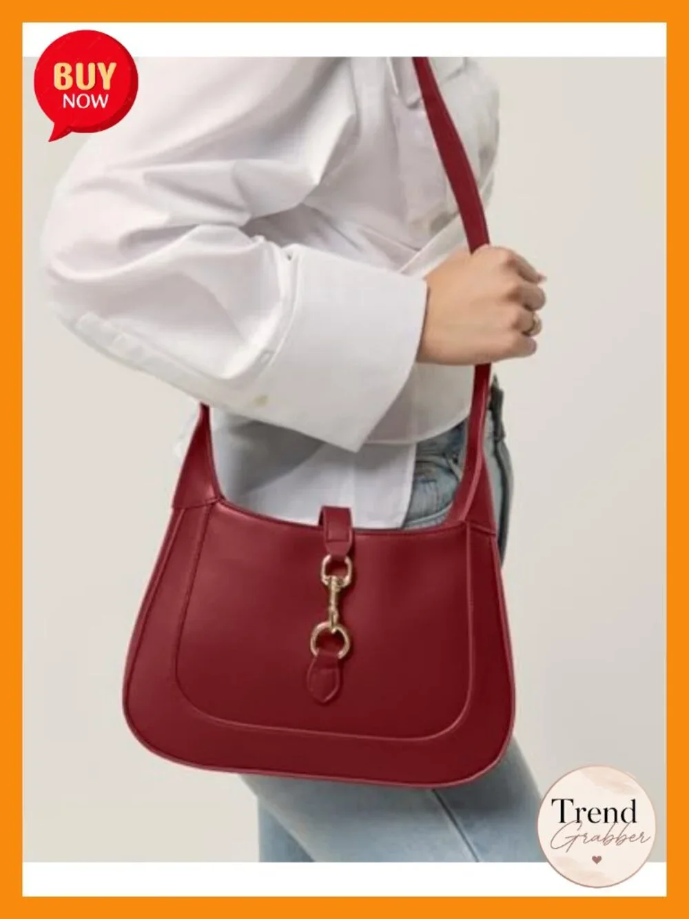 Vegan Leather Small Hobo Shoulder Bag with Detachable Strap Adjustable Crossbody